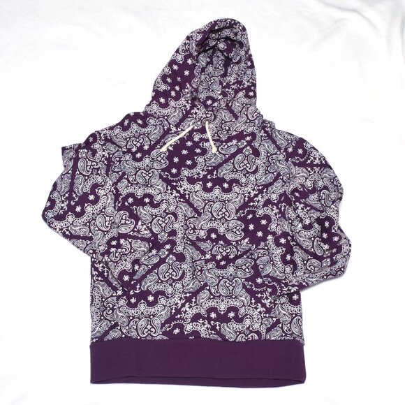 SCHOTT NYC Paisley Pattern Hooded Sweatshirt Size Small - Picture 2 of 5